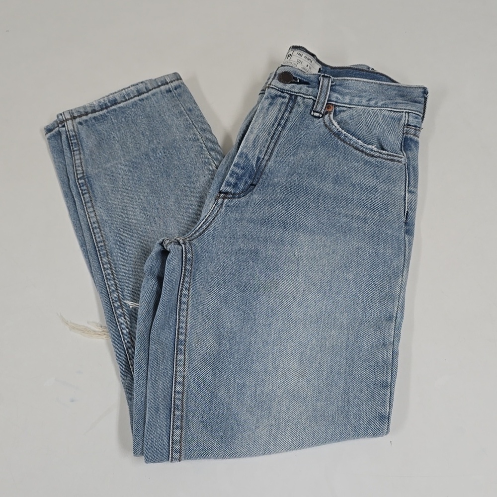 Free People Distressed Straight Leg Jeans
